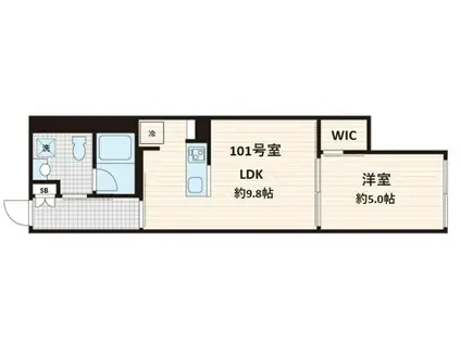 FULLEA白金台 フレア白金台(1LDK/1階)の間取り写真