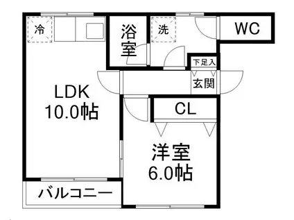 マルーム武者II(1LDK/1階)の間取り写真