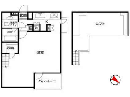 FLEX7(1K/5階)の間取り写真