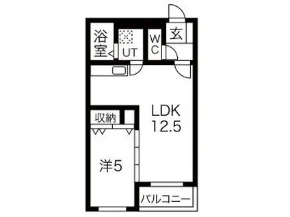 ハートフルマンション B&A(1LDK/1階)の間取り写真