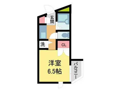 NEO-D夙川(1K/3階)の間取り写真