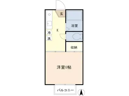 芝グリーンハイツA棟(1K/2階)の間取り写真