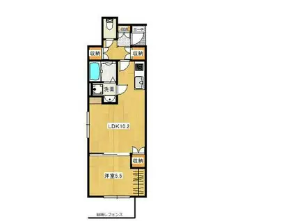 シャインS栄田(1LDK/1階)の間取り写真