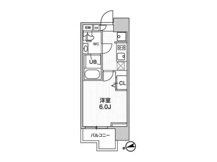 オルタナ南大井(1K/8階)の間取り写真