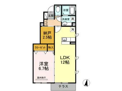 フォーチュンハウス(1SLDK/1階)の間取り写真