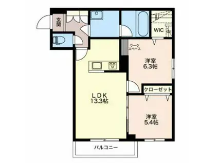 シャーメゾンエム(2LDK/1階)の間取り写真