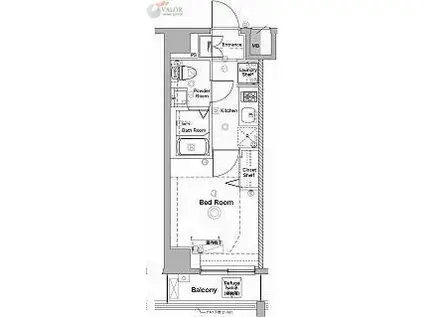 ラフィスタ川崎IV(1K/4階)の間取り写真