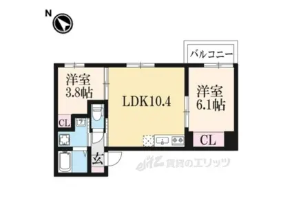 NUKUMORI桂川南(2LDK/3階)の間取り写真