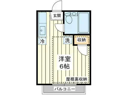 第6寺富リハイム(ワンルーム/2階)の間取り写真