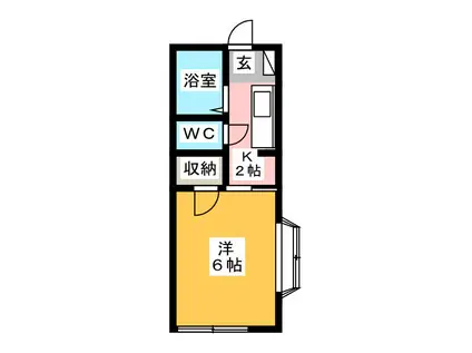 カレッジU(1K/1階)の間取り写真