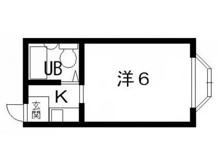 ロイヤル柏原(1K/1階)の間取り写真