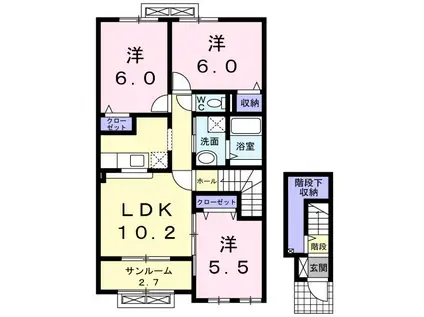 サンシーロ(3LDK/2階)の間取り写真
