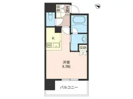 オーキッドレジデンス品川(ワンルーム/7階)の間取り写真