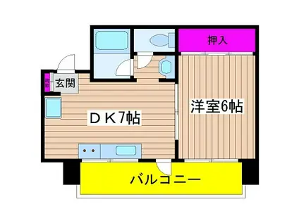 グランドール江戸堀(1DK/5階)の間取り写真