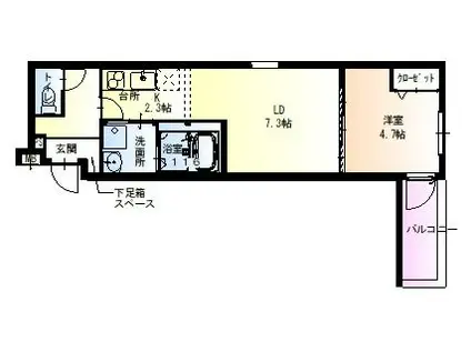 フジパレス新北島II番館(1LDK/2階)の間取り写真