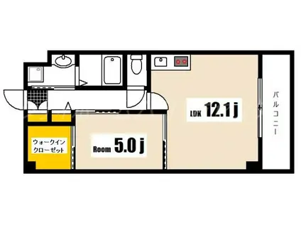 南観音FLATS(1LDK/4階)の間取り写真