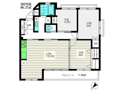 アルカサーノ久が原(3LDK/2階)の間取り写真