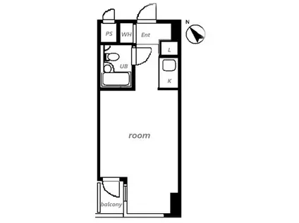 フォンテ六本木(ワンルーム/7階)の間取り写真