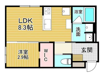 STANDARD1(1LDK/2階)の間取り写真