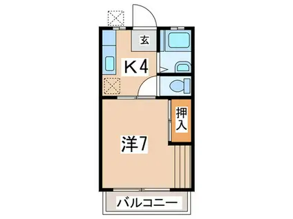 ハイツタイム(1K/1階)の間取り写真