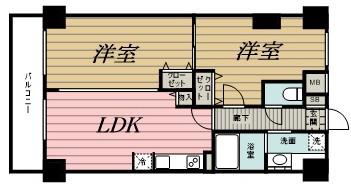 千葉ポートイースト(2LDK/7階)の間取り写真
