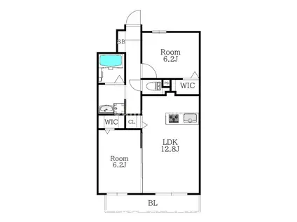 MODERN ASPIRATION 西新クアルト(2LDK/5階)の間取り写真