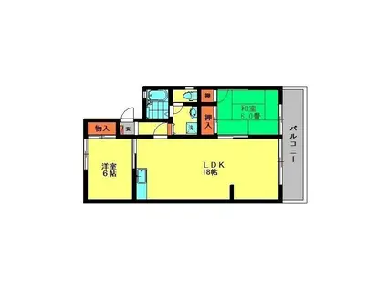 セジュールサンシャイン(2LDK/2階)の間取り写真