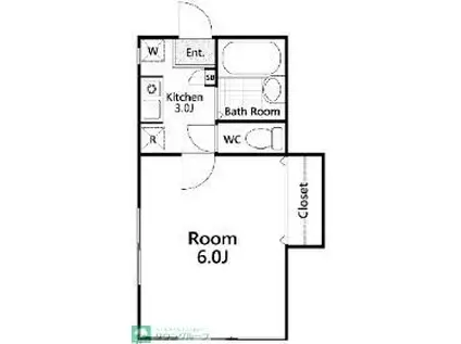 メゾンAT上板橋(1K/2階)の間取り写真