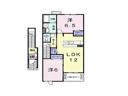 エテルノA(2LDK/2階)の間取り写真