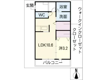 セレッソ(1LDK/1階)の間取り写真