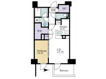 ブランシエラ東京住吉(1LDK/2階)の間取り写真
