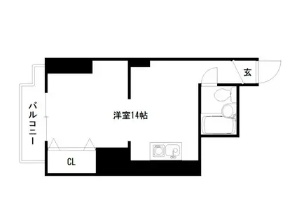 ロイヤル河原町五条(ワンルーム/6階)の間取り写真