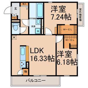 ハレオハナ(2LDK/1階)の間取り写真