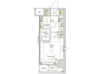 エストゥルース新小岩(1K/4階)の間取り写真