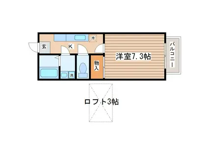 ディオール壱番館(1K/1階)の間取り写真