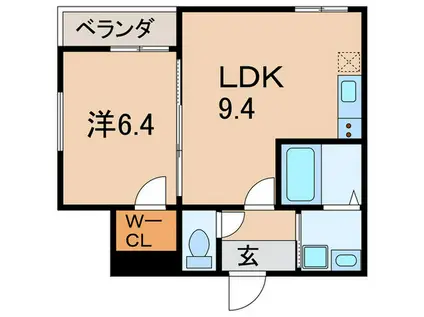 フジパレス立花北II番館(1LDK/2階)の間取り写真