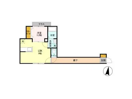 GENIEPARK(1DK/1階)の間取り写真