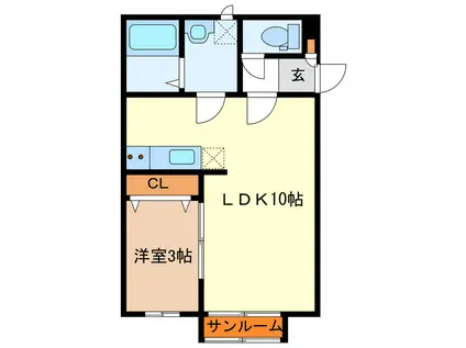 CARINO(1LDK/1階)の間取り写真