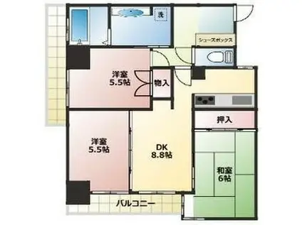 ナビシティ新岐阜(3DK/8階)の間取り写真