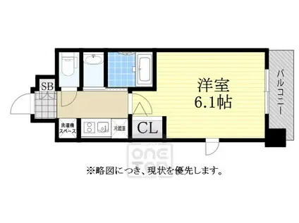 エステムコート難波ウエストSIDEⅥグラッド(1K/2階)の間取り写真
