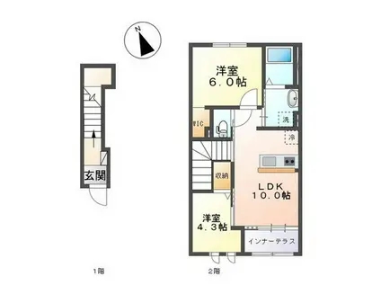 VIBRE(2LDK/2階)の間取り写真