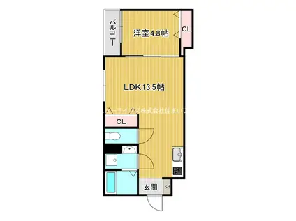 アート萱島イーストエー(1LDK/2階)の間取り写真