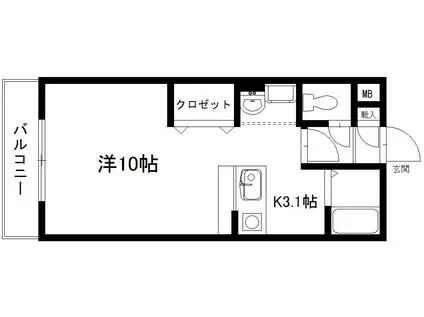 VEIN(1K/4階)の間取り写真