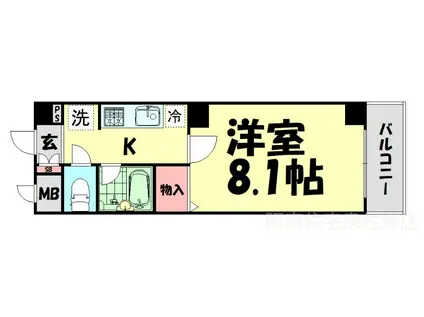 エリカIII(1K/3階)の間取り写真