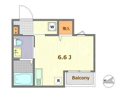 ノーブルワン(ワンルーム/1階)の間取り写真