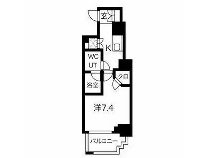 スパシエグランス横浜反町(1K/10階)の間取り写真