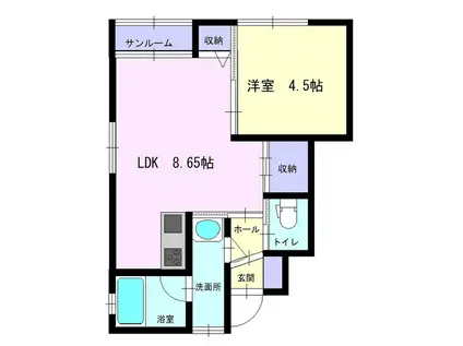 梅の木町DHC棟(1DK/1階)の間取り写真