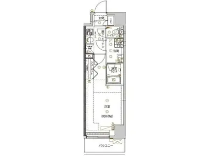 ユリカロゼ五反野III(1K/7階)の間取り写真