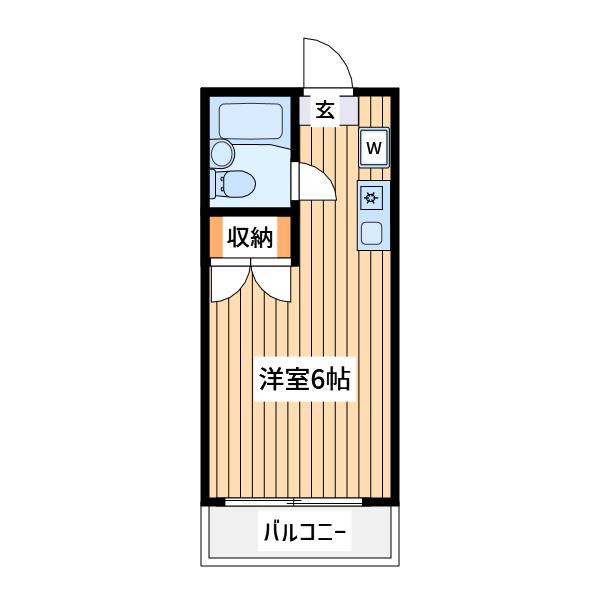 アート-1(ワンルーム/2階)の間取り写真