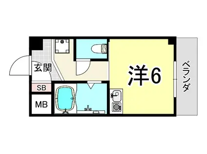 ロイヤルコート西宮門戸(ワンルーム/3階)の間取り写真